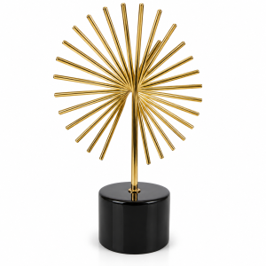 Golden Sunburst Metal Table Sculpture