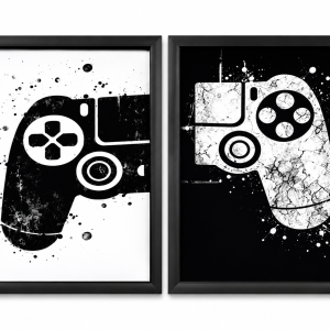 Modern Gaming Controller- 2 Piece Wall Art Set