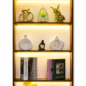 LED Decorative Display Shelf- Modern Wooden Wall Unit
